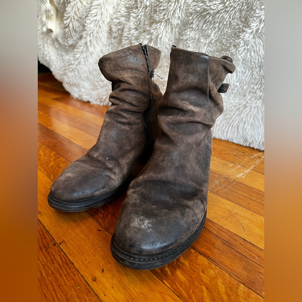 A.S.98 Brown Leather Ankle Boots - Picture 4 of 7